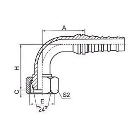 Hydraulická koncovka 32, M52x2 DKOS-4SH 90°